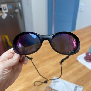 Pit Viper Black Frame Sunglasses with Purple Mirrored Lenses